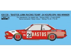 Decal – BMW 635 CSi  „Bastos Juma Racing“ - 1983 – 24h Spa Winner